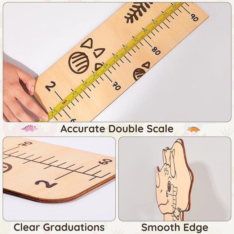 Beinou Growth Chart for Wall Wood Height Chart for Kids Height Measurement for Wall Boy Girls Height Wall Chart Growth Measuring Ruler Room Wall Decor - Image 3